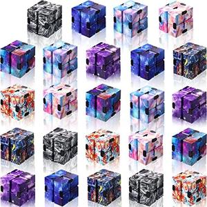 Sumind 15 Pieces Infinity Cube Fidget Toy Mini Blocks Cube Bulk Gadget Sensory Toy Hand Held Blocks Finger Gadget Gift for Adults Anxiety Stress Relief Game(Starry Style)