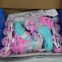 2PM SPORTS Inline Skates for Kids Boys Girls Ages 5-8 8-12 3-5 4-8 6-12 with Light Up Wheels, Adjustable Children's Roller Skates Blades for Toddler Beginner Youth Indoor Outdoor Size S 28-32