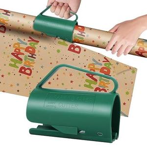 Wrapping Paper Cutter for Christmas Gift Wrap Cutter Tool Tube and Birthday Paper Gift Wrapping Paper Roll Cutter Easy Sliding Crafting Trimmer Slicer