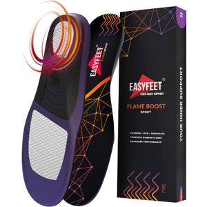 Running Athletic Shoe Insoles Men Women - Sport Insole - Shock Absorption Inserts - Walking Hiking Hockey Tennis Basketball - Orthotic Comfort Cushions Inserts Sneakers, XS (Men 4.5-6.5/Women 5.5-7.5), Violet