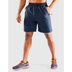 MIER Men's 7 Inch Quick Dry Running Shorts with Phone Pocket  L Navy Blue