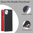 case for iPhone 14 and iPhone 13 Case Genuine Leather Wallet with Card Holder for Women Men Flip Folio Credit Card Slots Stand Shockproof Phone Cover-Black