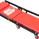BIG RED 2-Piece Rolling Garage/Shop Creeper: 36" Padded Mechanic Cart with Headrest and 6 Casters, Red
