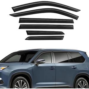 Rain Guards Fit for Toyota Grand Highlander 2024 2025 2026 Out Channel Extra Durable Side Shatterproof Window Visor Deflectors 2024-2026 Grand Highlander Rain Guard Black 4 PCS