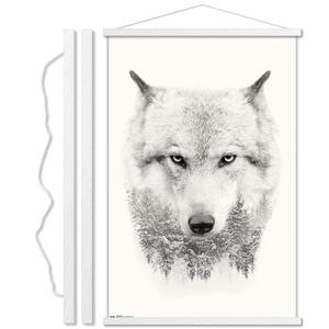 24X1 White Magnetic Frame Wooden Hanging Magnetic Poster Frame
