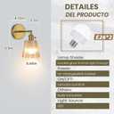 Vintage Battery Operated Wall Sconce Set of 2, Wireless Rechargeable Dimmable Wall Light with RGB Bulb and Remote for Bedroom, Vintage Gold Wall Lamp for Bedroom Living Room Hallway (Amber)