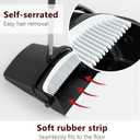 Broom with Dustpan Combo Set 54 Long Handle Household Dust Pan for Home Office Kitchen Cleaning Black & Grey