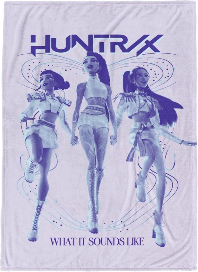 Jay Franco Kids Plush Throw Blanket  Ultra Soft Cozy Plush Fleece for Bed, Couch, Sofa, Home Dcor, Official Licenseds Huntrix, Purple - Kpop Demon Hunters, 60x90 - Large Blanket