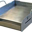 griddle-Q GQ120 100% Stainless Steel Medium-Sized Professional Griddle with Even Heating Bracing and Removable Handles for Charcoal/Gas Grills, Camping, Tailgating, and Parties (14"x16"x6.5")