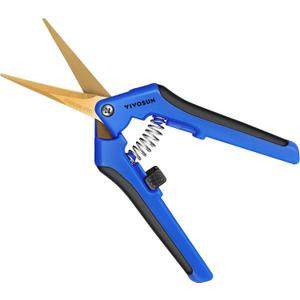 VIVOSUN Curved Gardening Scissors 6.5 Inch Hand Pruner Shear with Titanium Coated Blades 1-Pack