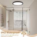 5PK 12 Inch Super Slim LED Flush Mount Ceiling Light, 24W, 2520LM, Selectable 3000K/4000K/6000K CCT, Low Profile Round Flat Panel Light for Bedroom, Kitchen, Hallway (Black)