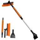 Showvigor Telescopic Snow Brush Ice Scraper Combo, 2in1 Adjustable Length 2636in & 360° Pivoting Head for Car Truck SUV, Christmas Auto Gifts