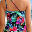 Tankini Tops for Women Swimwear - One Shoulder Swim Top Only Tummy Control Bathing Suit Top No Bottom 2025 Floral, Medium