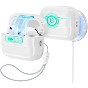 ESR for AirPods Pro 3 Case (2025), Compatible with AirPods Pro 3 (USB-C Cable), MagSafe Ready, Magnetic Lid Lock, Full Drop Protection Cover with Lanyard, White