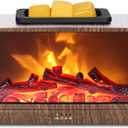 Flame Fireplace Wax Melt Warmer,Scentsy Wax Warmer with Timer, Electric Wax Warmer for Scented Wax with PTC Heating Plate, Wax Burner for Women Gifts & Home Decor(Walnut)