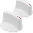 PartsBroz Selector Knob With Clip WH1X2721 (2-Pack) for GE General Electric Whirlpool Hotpoint Washer Dryer PS271094 AP2044893 WE01X10033 WE01X10038 DBXR453GT5WW DWXR473ET3WW WCSR4110TBWW WCXR1070A1WW