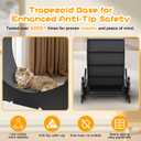 GTRACING Cat Wheels, 40" Diameter, Large Cat Exercise Wheel for Indoor Cats cat Treadmill Metal with Detachable Carpet & Teaser/Stickers, Ultra-Quiet Scroll Wheel with Latch, Safe, Black Ears-2 Style