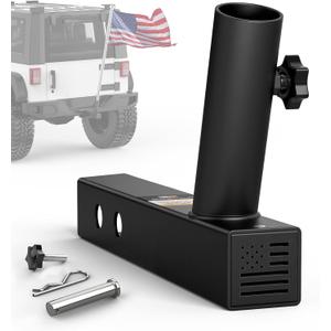 Boslla Hitch Flag Pole Holder, Trailer Hitch Mount Flagpole Holder Universal for Standard 2 inch Receivers, Compatible with Truck, Jeep, Pickup, RV, SUV (Black)
