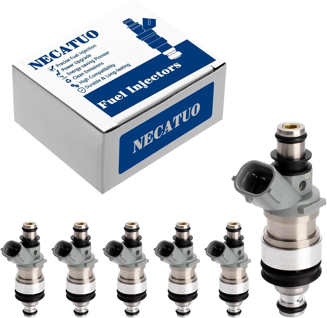 Set of 6 Fuel Injectors - Compatible with Toyota T100 Tacoma Camry 4Runner Lexus ES300 3.0L 3.4L V6 - Replaces FJ180 23250-62030 842-12183
