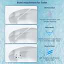 Hibbent Bidet Attachment for Toilet, Self Cleaning Dual Nozzle, Hot & Cold Water Spray Non-Electric Mechanical Bidet Toilet Seat for Rear or Female Washing Sanitizing, Adjustable Water Pressure, White