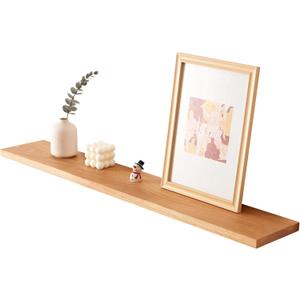 Oak Floating Shelves for Wall Natural Wood Shelves, Wall Mounted Solid Wood Shelf Display Storage Rack for Living Room, Bedroom, Kitchen, Bathroom Decor (36 inches)