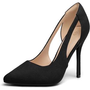 mysoft Women's Stiletto Heels Pumps Closed Toe 4IN Cut Out High Heels Pointed Toe Dress Shoes (6)