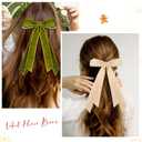 20 Pcs Velvet Hair Bow Bulk Multicolor Ribbon Hair Clips Winter Velvet Hairs Accessories with Long Tails Bowknot Barrette Clips Ponytail Holder for Xmas New Years Valentine Gifts