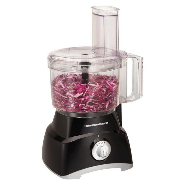 Hamilton Beach 8 Cup Food Processor - Black 70740: 450W, 2 Speeds, Pulse, Large Feed Tube, Reversible Disc, Dishwasher-Safe