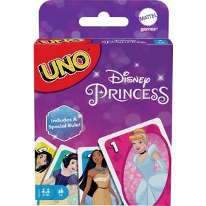 Mattel Games UNO Disney Princesses Card Game for Kids & Family Nights, Themed Deck & Special Rule for 2 to 10 Players