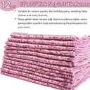 12 Packs 12 X 72 Inch Pink Sequin Table Runner Glitter Dining Table Runner for Birthday Wedding Engagement Bridal Baby Shower Bachelorette Holiday Celebration Party Supplies Decorations (Pink)