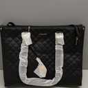 LOVEVOOK Lunch Tote Bag for Women, 15.6 Inch Laptop Bag with Insulated Lunch Compartment, Quilted Large Capacity Computer Handbag with Purse for Business, Work, Nurse, Office, Collage, Casual, Black