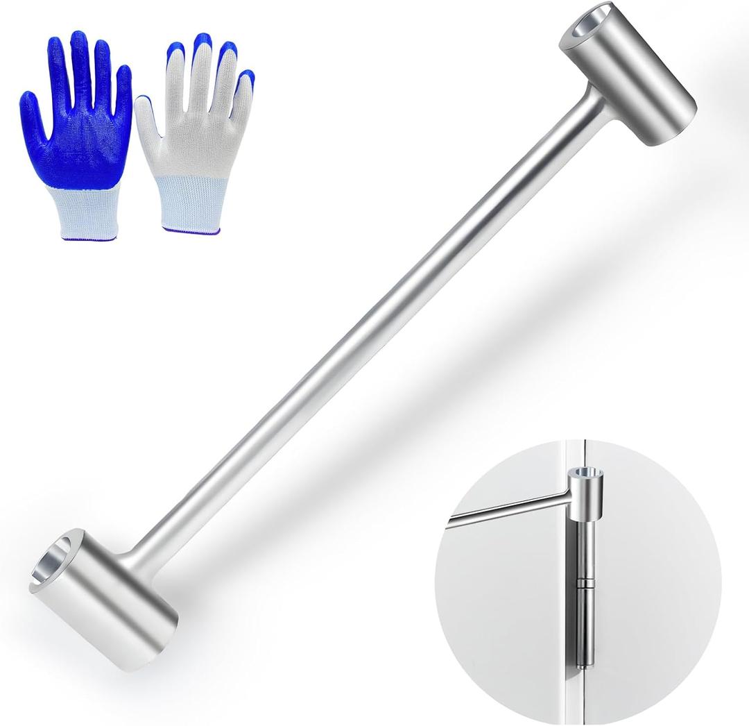 Door Hinge Adjustment Tool, 45# Steel Double-Ended Hinge Bender, 14mm & 19mm Gap Adjusting Wrench for Flag Hinges, Heavy Duty Door Repair Tool