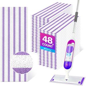 48 Pack Mop Pads Compatible with Swiffer Powermop, Washable Microfiber Pads Replacement for 13 ''-14.5 '' Mops - PowerMops Refills for Most Floor Types