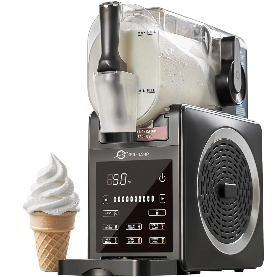 Slushie Machine with Soft Serve Ice Cream Mode, Slushy Maker for Home Frozen Drink Maker with 7 Presets, Auto Rinse, Low-Sugar & Alcohol Alerts – For Slush, Milkshakes, Margaritas & Frappés