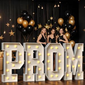 Graduation Decorations 2026, 4FT PROM Marquee Letters for PROM Decorations 2026, PROM Light Up Letters Sign for Kindergarten Preschool High School Prom Party Decor