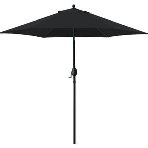 Sunnyglade 7.5' Patio Umbrella Outdoor Table Market Umbrella with Push Button Tilt/Crank, 6 Ribs (Black)