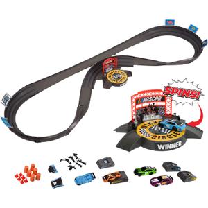 Slot Car Race Track Sets | NASCAR Crash Circuit Ultimate Road Course Bundle | 4 Electric Powered Cars with Flash Chargers | Race Tracks for Kids Ages 4-8 | Car Racing Toy