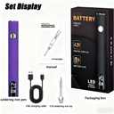 510 Thread Battery Professional Cordless Soldering Iron with LED Display Precise Temp Control USB-CRechargeable 650mAh Electric Purple Soldering Pen, Precision work/Appliance Repair, 3Speed Adjustment
