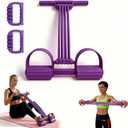 3 in 1 Adjustable Pedal Resistance Band, 8-Tube Natural Latex Tension Rope, Multifunctional Sit-Up Trainer for Full-Body Workout, Fat Loss & Muscle Shaping