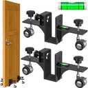 Upgraded Door Installation Kit with Bubble Level, 2-Piece Heavy-Duty Door Dolly for 800lbs Pre-Hung Doors, Slab Doors & Front Doors-Professional Door Lifter Tool Door Installation Tools