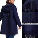 Abenstoc Women Rain Jacket Waterproof for Sports & Outdoor (US XL, Regular, Navy Blue)