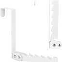 FYY Over The Door Hooks Hanger, 2 Pack Collapsible Folding Over The Door Organizer Rack Space Saving Hanging Storage Hanger for Clothes, Coats, Towels for Bedroom Bathroom White