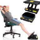 Foot Rest for Under Desk at Work,Height Adjustable Footrest with Massage Roller and Thick Cushion,Ergonomic Foot Rest for Car,Office,Home,Train,Travel,Gaming,Sturdy Metal Frame All-Season Use (Soft Cushion- Yellow)