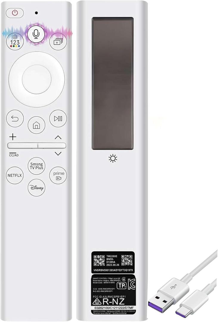 for Samsung Frame TV Remote, for 2018-2024 Samsung Remote Control for Smart TV with Voice Control. with Solarcell. 2-Year Warranty.