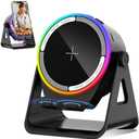 Induction Speaker, 5-in-1 Bluetooth 5.3 Phone Stand with 360° Rotation & RGB Ambient Light - Cool Tech Gadgets Gifts for Men Women Dad Mom - Compatible iPhone/Android/iPad/Samsung (Black)