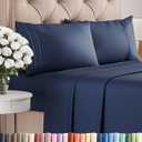 King Size 4 Piece Sheet Set - Comfy Breathable & Cooling Bed Sheets Set - Hotel Luxury Bedding for Women, Men, Kids, Teens, Boys & Girls - Deep Pockets, Ultra-Soft, Wrinkle Free - Oeko-Tex - Navy Blue