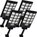 Aqraou Solar Lights Outdoor for Outside, IP66 Waterproof Solar Street Lights Outdoor with Motion Sensor & Dusk to Dawn, 6500K Security Flood Light for Yard Garden with Remote Control - 4PACK (4PCS, White)