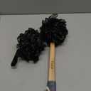 Toem Loofah Back Scrubber for Shower | Bamboo Charcoal Fiber Infused | Loufas for Men & Women | Includes 1 Long Handled Shower Sponge, 1 Bath & Shower Luffa Pouf & 1 Hook to Hang Stuff (Slate Grey)