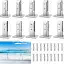 LukLoy 10 Pack T316 Stainless Steel Glass Railing Spigot 960g Heavy Duty Glass Railing Post Clamps for Home Garden Stairs Balustrade Balcony
