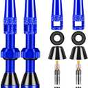 Tubeless Presta Valve Stems, 40mm Presta Valve Stems with Valve Core Remover Caps - Super Light Alloy - Pair -Multiple Color and Size Options(Blue, 40MM)